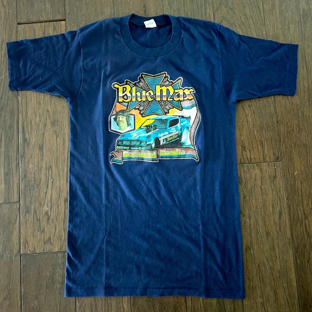 Racing Retro Tee with Glitter print. Size M women’s